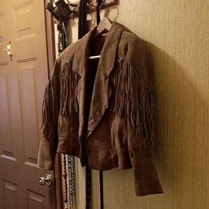 Vintage Brown Fringe Women's Jacket